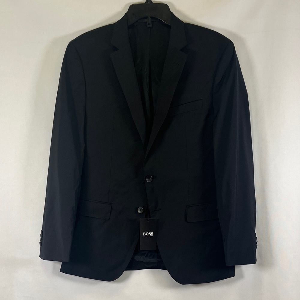 HUGO BOSS Black Virgin Wool Slim Fit Sport Coat US 40S NWT
